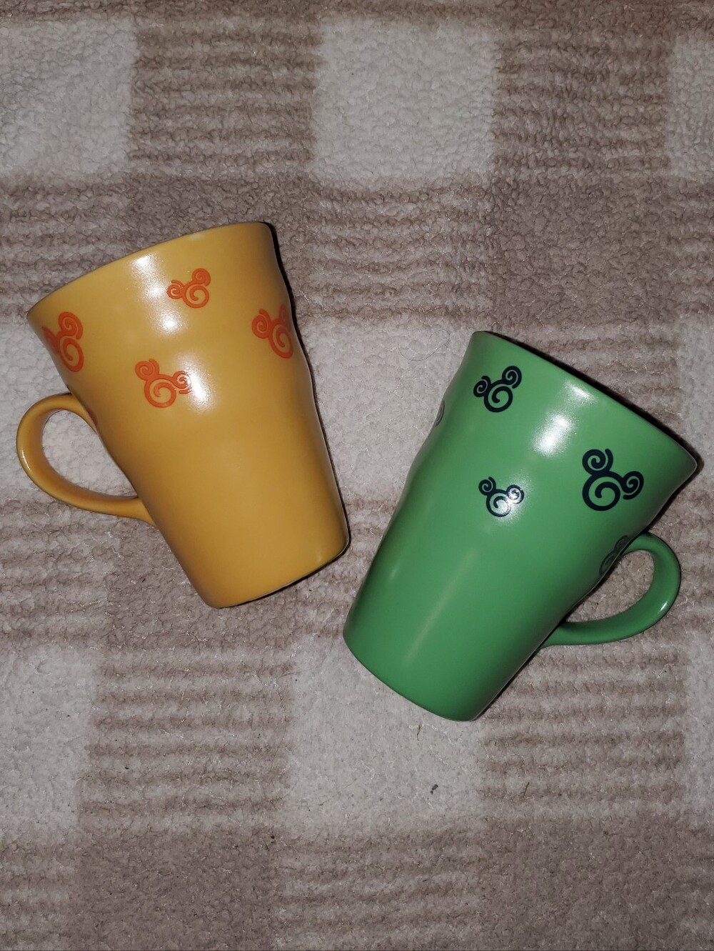 Vintage Disney Swirl Mickey Ears Tiered Mug Set (2pc)